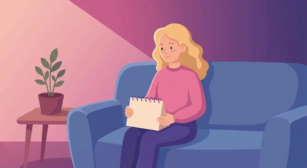 Woman checking her calendar to understand when period cravings are real and common