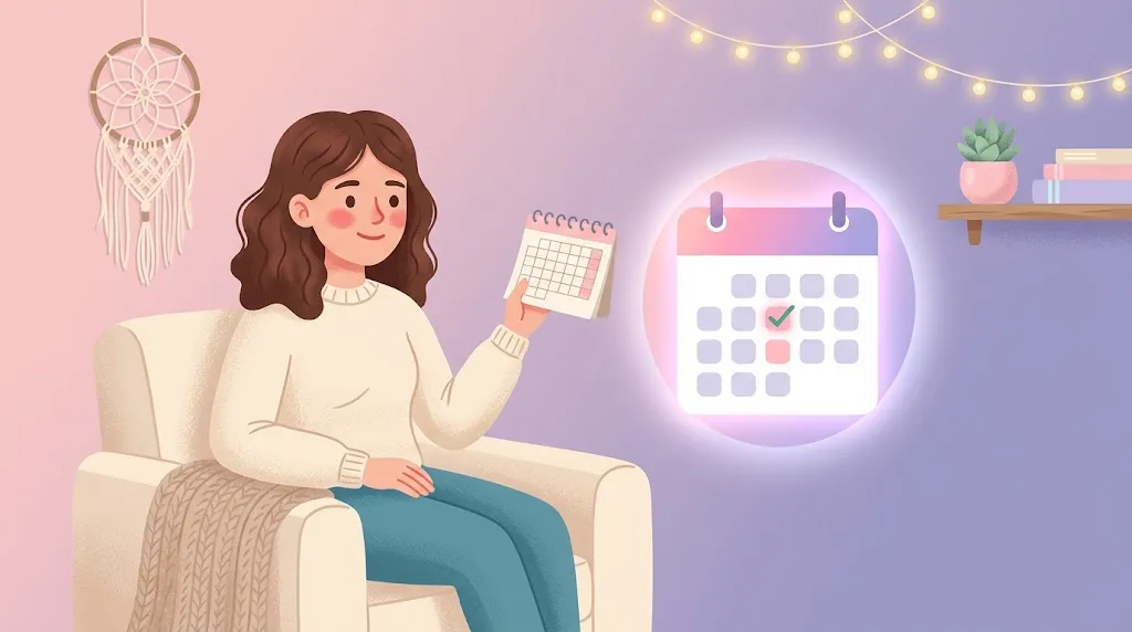 why did my period come 3 days early and is it normal, illustration of a woman checking her calendar