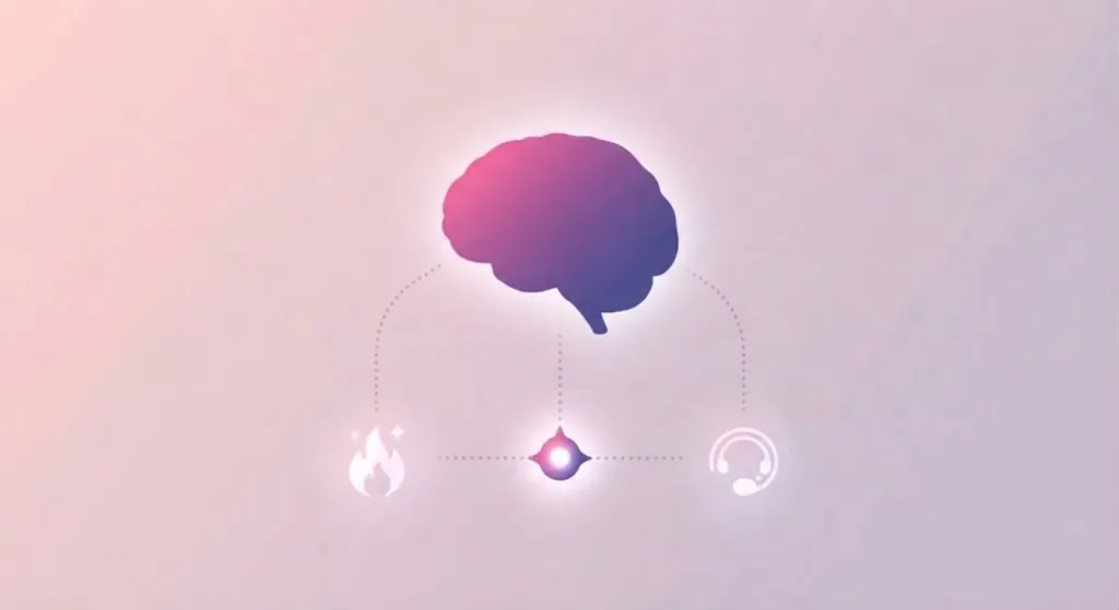 Brain-to-cycle hormone pathway icon showing how stress delays your period