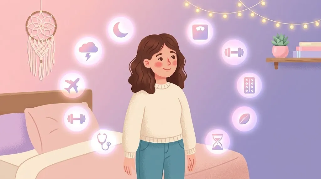 nine common reasons why did my period come 3 days early shown as icons