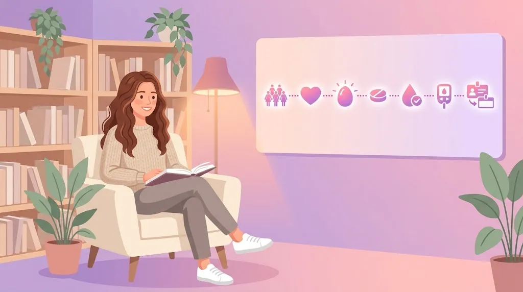 can you get pregnant with PMOS seven facts shown as simple icons