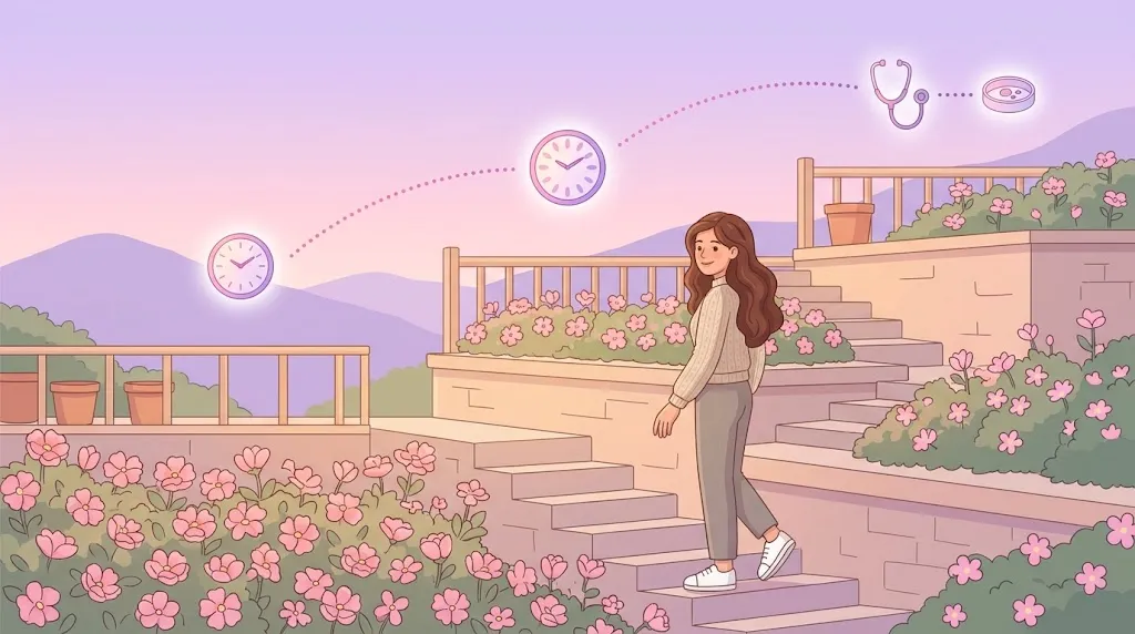 getting pregnant with PCOS after 30 and after 40 shown as three garden stages