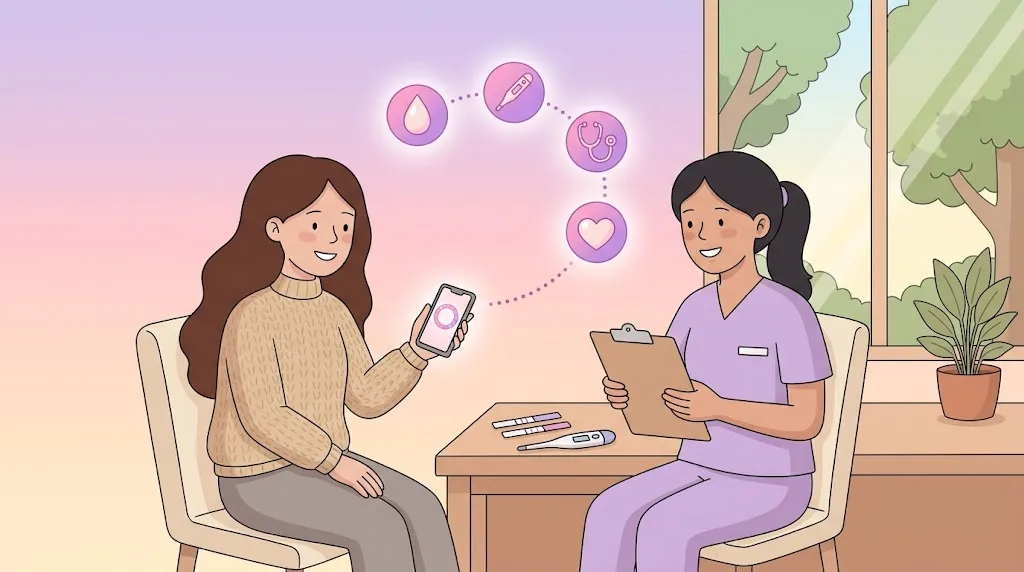 tracking ovulation signs to understand fertile days with a nurse